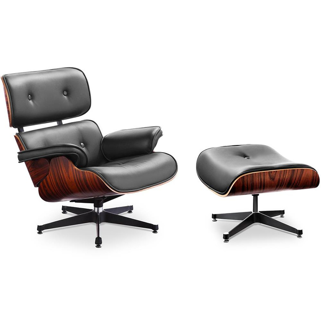 (XL-Version) Lounge Sessel Charly mit Ottoman und hoher Rckenlehne