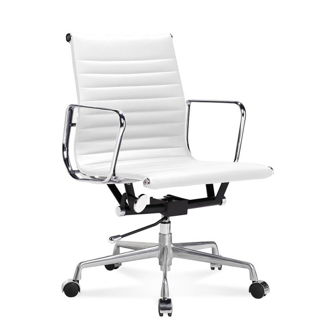 Brostuhl Halbhoher Office Chair mit geripptem Leder