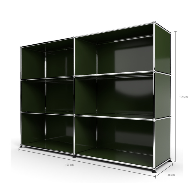 Highboard 3x2 offen, Olivgrn