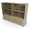 Highboard 3x2 mit 2 Klapptüren unten, Beige