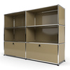 Highboard 3x2 mit 2 Klapptüren unten, Beige