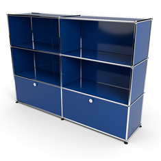 Highboard 3x2 mit 2 Klapptren unten, Enzianblau