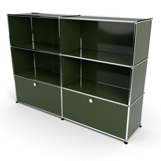 Highboard 3x2 mit 2 Klapptren unten, Olivgrn