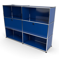 Highboard 3x2 mit 2 Klapptren Mitte, Enzianblau