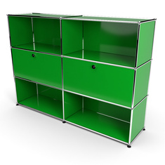 Highboard 3x2 mit 2 Klapptren Mitte, Grn