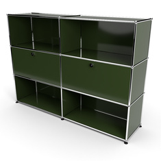 Highboard 3x2 mit 2 Klapptren Mitte, Olivgrn