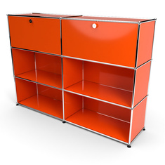 Highboard 3x2 mit 2 Klapptren oben, Orange