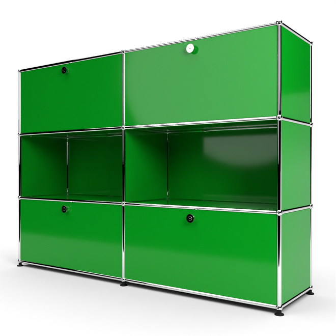 Highboard 3x2 mit 4 Klapptren oben und unten, Grn