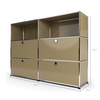 Highboard 3x2 mit 4 Klapptüren mitte und unten, Beige