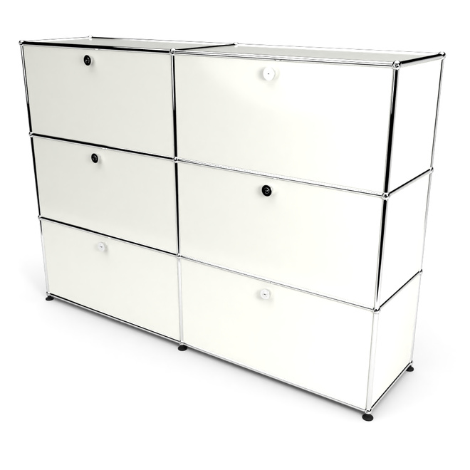 Highboard 3x2 mit 6 Klapptren, Weiss