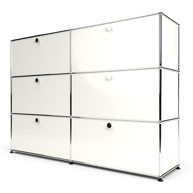 Highboard 3x2 mit 6 Klapptren, Weiss