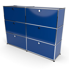 Highboard 3x2 mit 6 Klapptren, Enzianblau