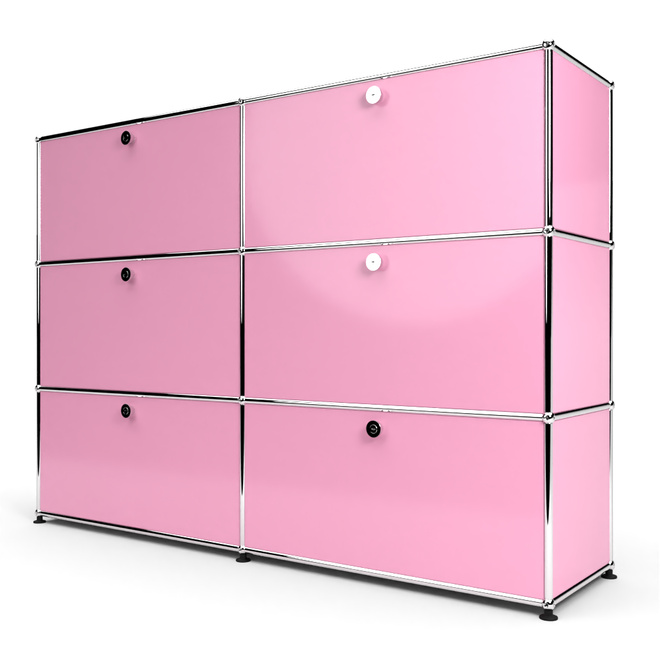 Highboard 3x2 mit 6 Klapptren, Rosa