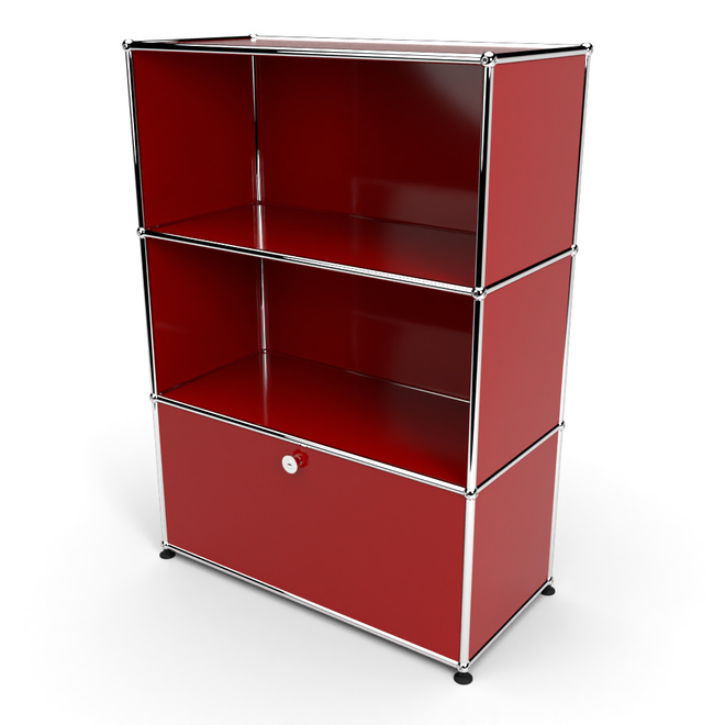 Highboard 3x1 mit 1 Tr unten, Rubinrot