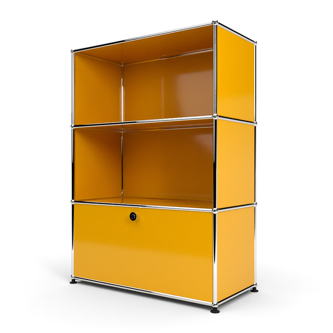 Highboard 3x1 mit 1 Tr unten, Goldgelb