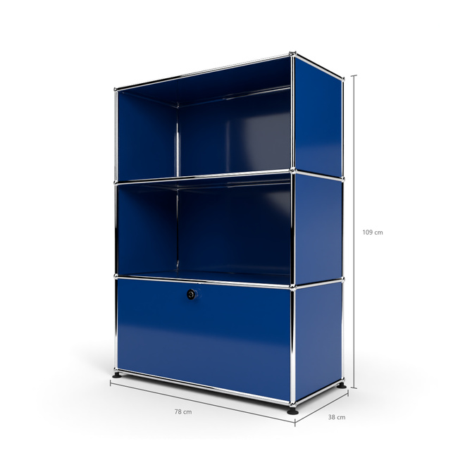 Highboard 3x1 mit 1 Tr unten, Enzianblau