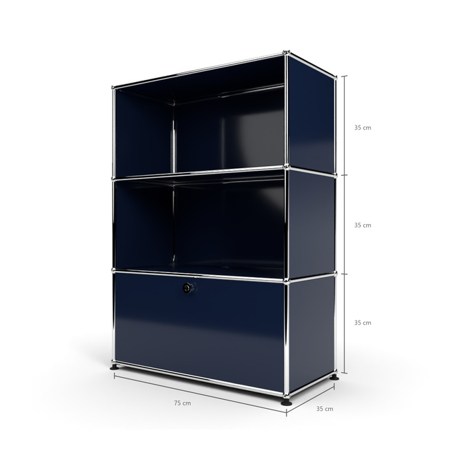 Highboard 3x1 mit 1 Tr unten, Stahlblau