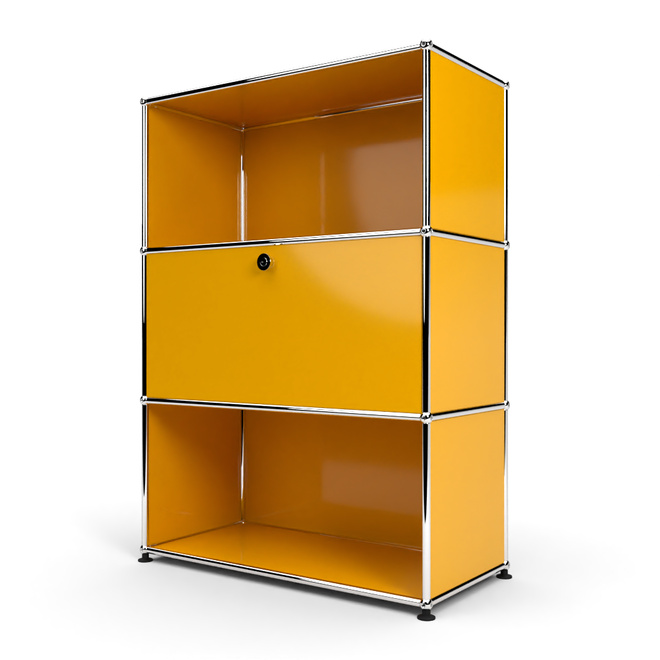 Highboard 3x1 mit 1 Tr Mitte, Goldgelb