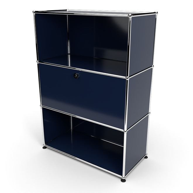 Highboard 3x1 mit 1 Tr Mitte, Stahlblau