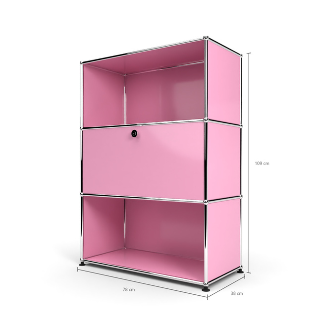 Highboard 3x1 mit 1 Tr Mitte, Rosa