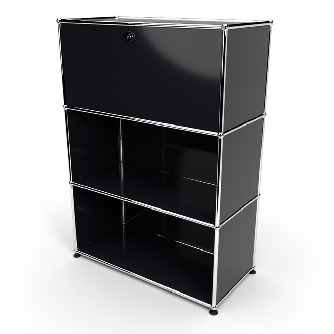 Highboard 3x1mit 1 Klapptren oben, Graphitschwarz