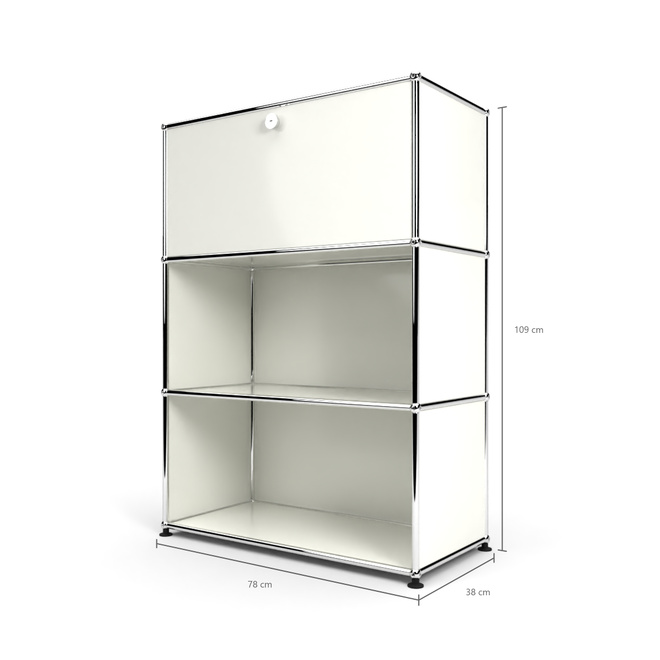 Highboard 3x1mit 1 Klapptren oben, Weiss