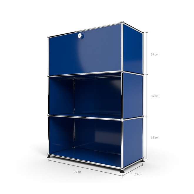 Highboard 3x1mit 1 Klapptren oben, Enzianblau