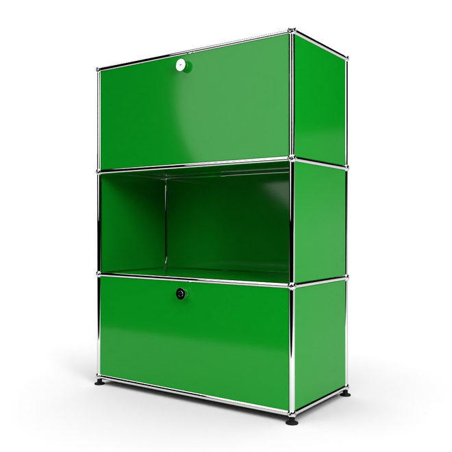 Highboard 3x1 mit 2 Klapptren oben und unten, Grn