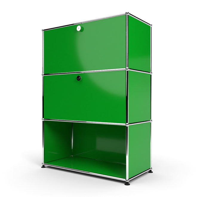 Highboard 3x1 mit 2 Klapptren mitte und unten, Grn