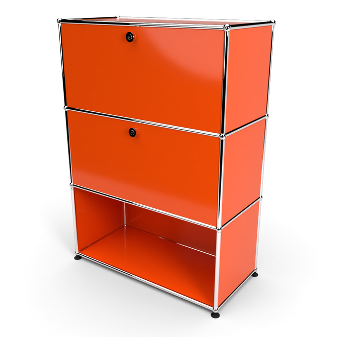 Highboard 3x1 mit 2 Klapptren mitte und unten, Orange