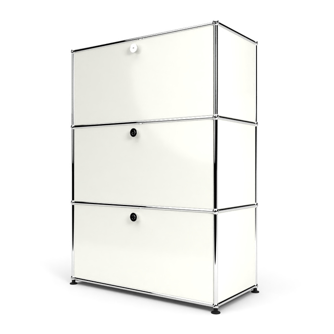 Highboard 3x1 mit 3 Klapptren, Weiss