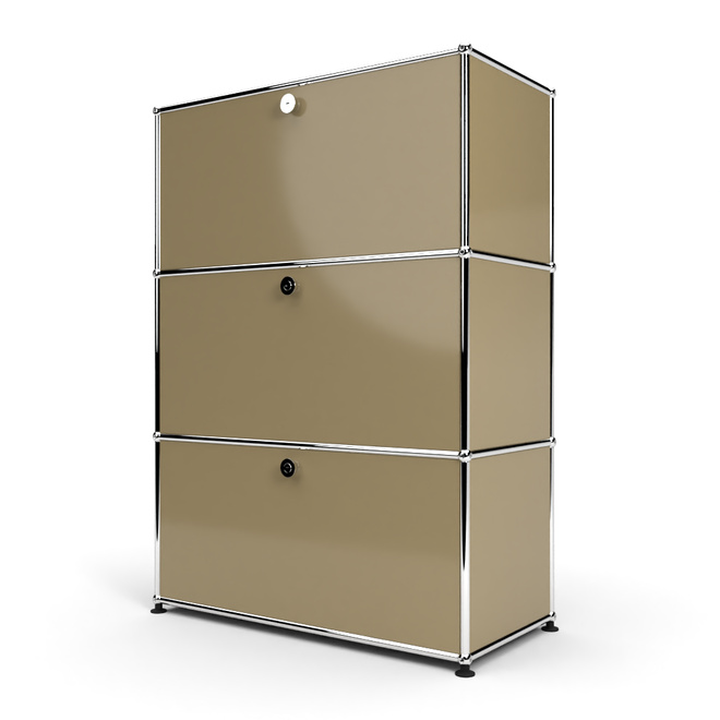 Highboard 3x1 mit 3 Klapptren, Beige