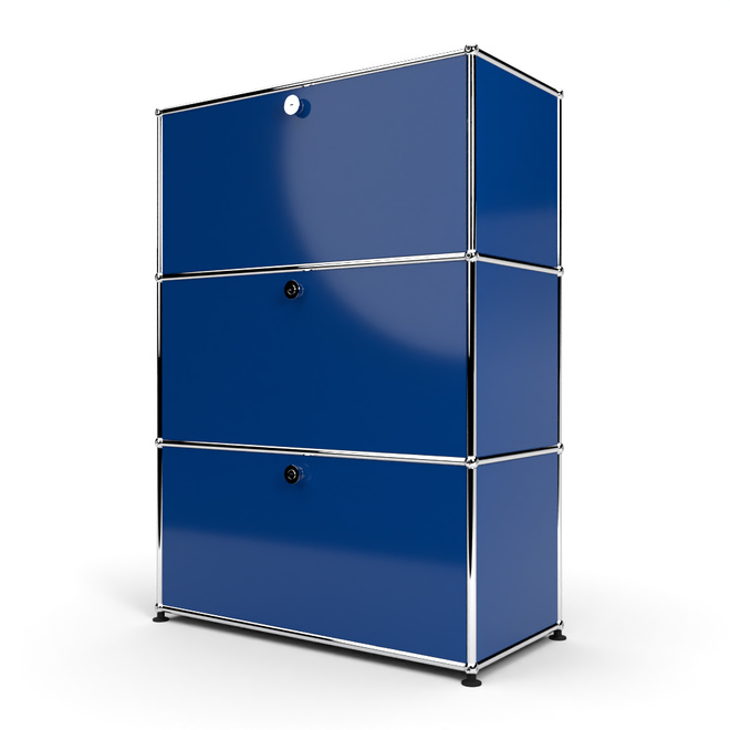 Highboard 3x1 mit 3 Klapptren, Enzianblau