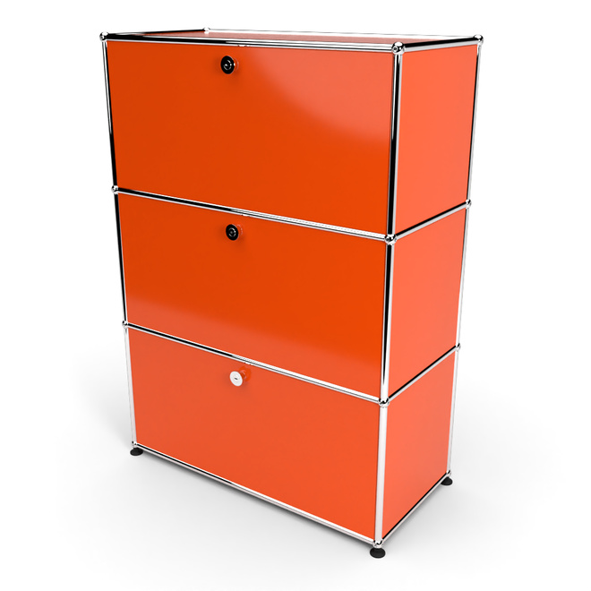 Highboard 3x1 mit 3 Klapptren, Orange