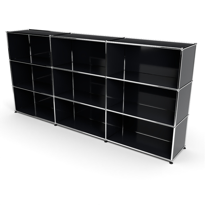 Highboard 3x3 offen, Graphitschwarz