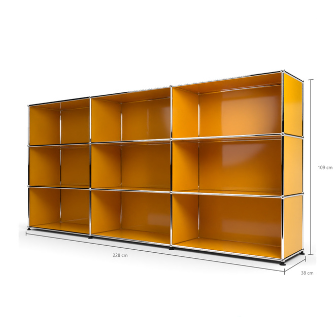 Highboard 3x3 offen, Goldgelb