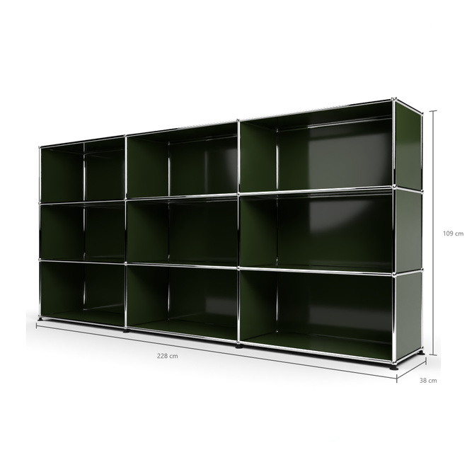 Highboard 3x3 offen, Olivgrn