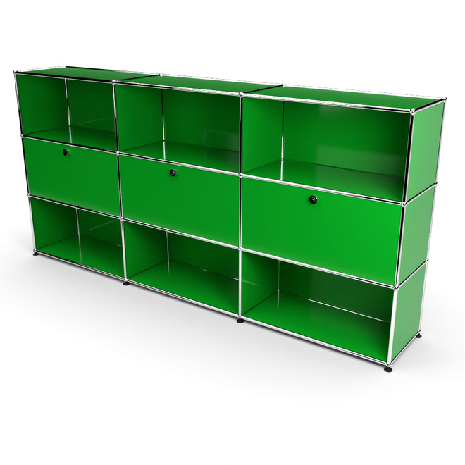 Highboard 3x3 mit 3 Klapptren Mitte, Grn