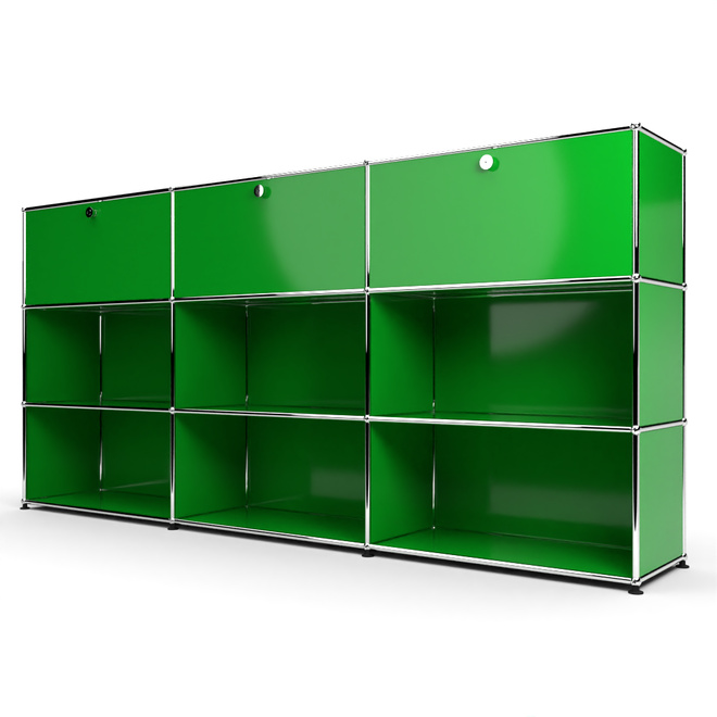 Highboard 3x3 mit 3 Klapptren oben, Grn