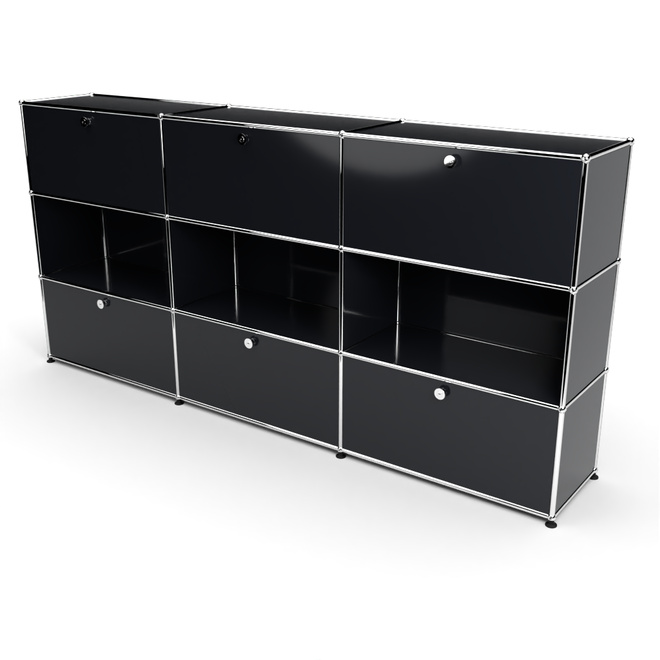 Highboard 3x3 mit 6 Klapptren oben und unten