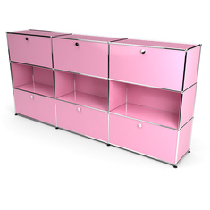 Highboard 3x3 mit 6 Klapptren oben und unten, Rosa