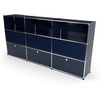 Highboard 3x3 mit 6 Klapptüren mitte und unten, Stahlblau