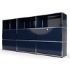 Highboard 3x3 mit 6 Klapptüren mitte und unten, Stahlblau