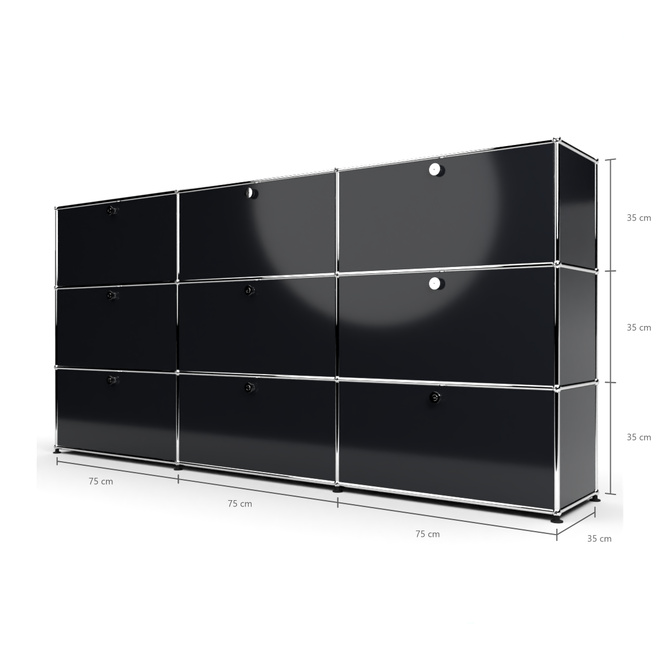 Highboard 3x3 mit 9 Klapptren