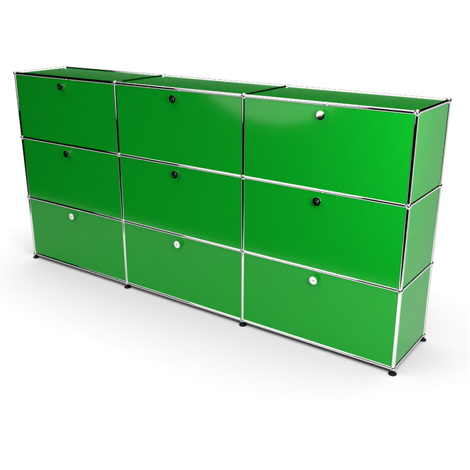 Highboard 3x3 mit 9 Klapptren, Grn