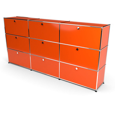 Highboard 3x3 mit 9 Klapptren, Orange