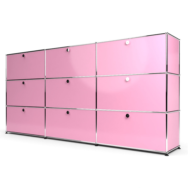 Highboard 3x3 mit 9 Klapptren, Rosa