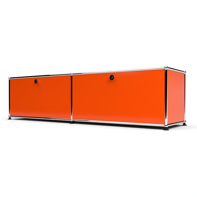 Lowboard 1x2 mit 2 Klapptren, Orange