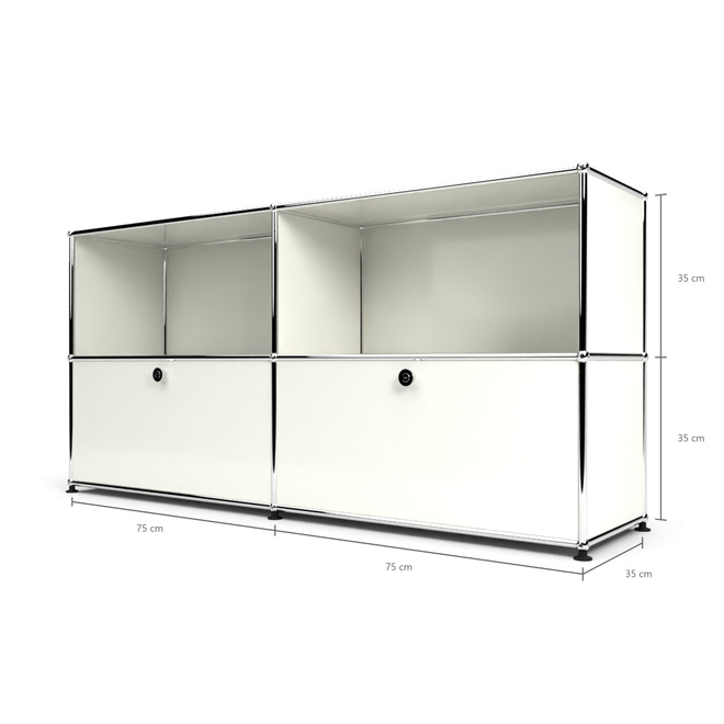 Sideboard 2x2 mit 2 Klapptren, Weiss