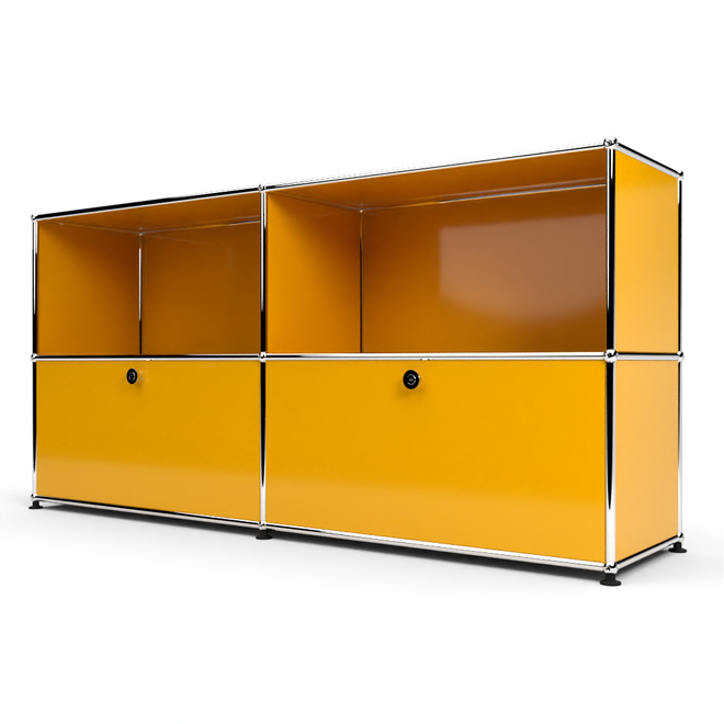 Sideboard 2x2 mit 2 Klapptren, Goldgelb